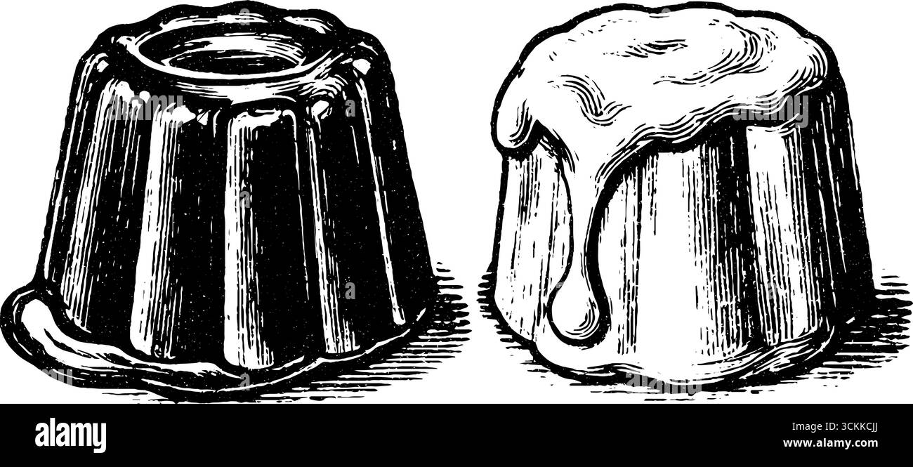 Illustration gravée vintage de l'assortiment fondant au chocolat pour la conception culinaire. Illustration de Vecteur