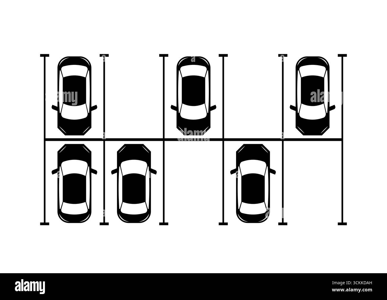 Parking ou place de parking depuis la vue aérienne. Illustration vectorielle. Illustration de Vecteur