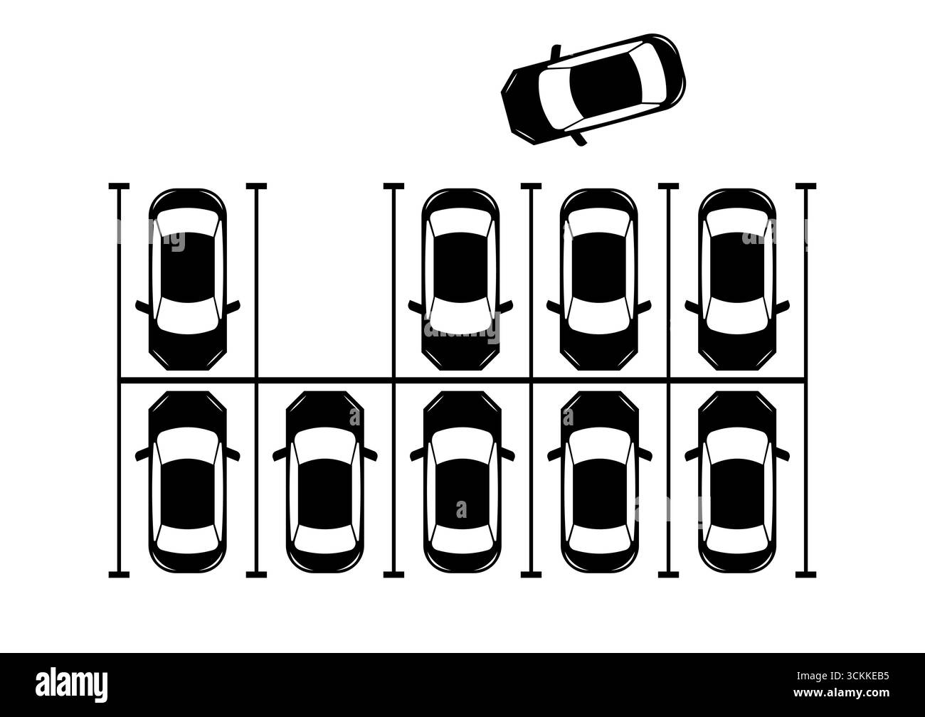 Parking ou place de parking depuis la vue aérienne. Illustration vectorielle. Illustration de Vecteur