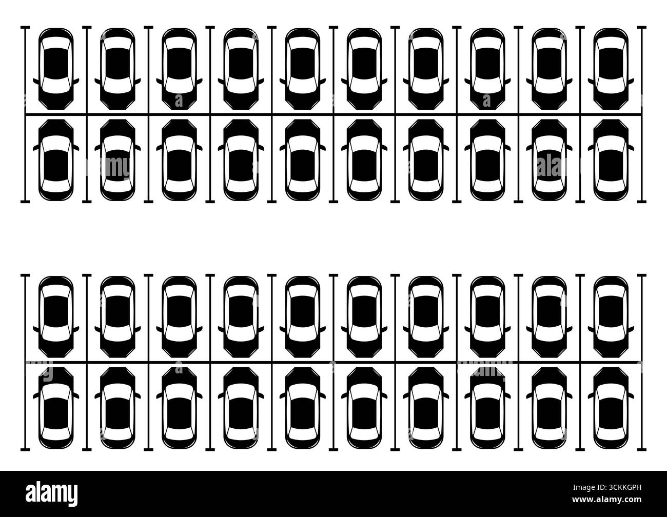 Parking ou place de parking depuis la vue aérienne. Illustration vectorielle. Illustration de Vecteur