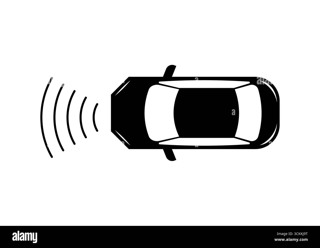 Voiture intelligente avec système de détection à distance et de capteur. Voiture autonome ou sans conducteur sur la route. Illustration vectorielle. Illustration de Vecteur