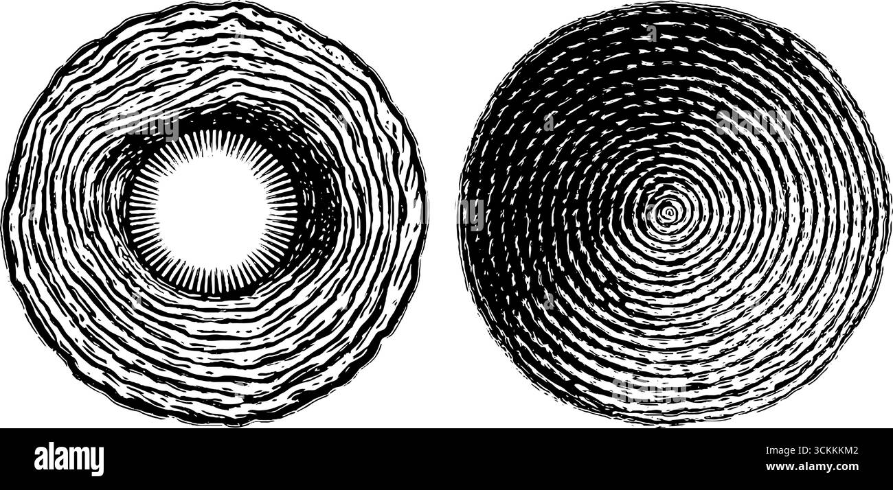 Collection d'illusions d'optique vintage : cercles thaumatropes complexes pour l'art et le design. Illustration de Vecteur