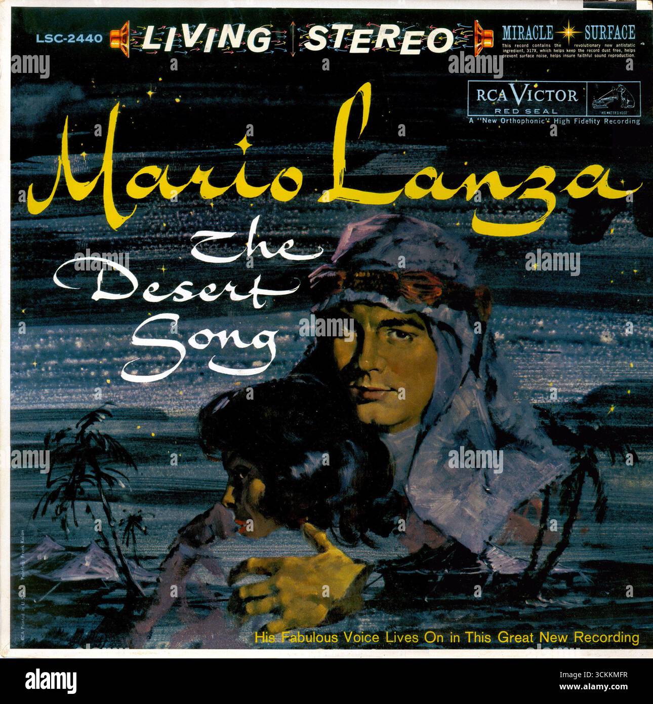 1960 Mario Lanza – The Desert Song. Enregistrer la couverture Banque D'Images