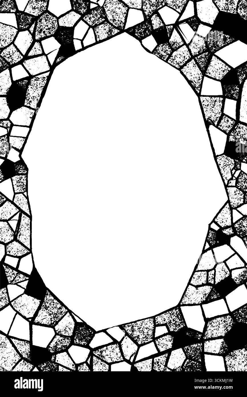Cadre en mosaïque géométrique antique pour les projets de design vintage. Illustration de Vecteur