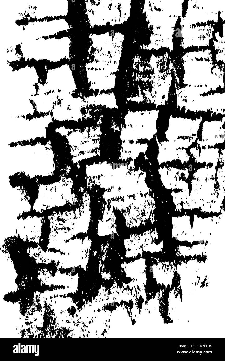 Gros plan monochrome de la texture de l'écorce d'arbre avec effet de superposition grunge rugueux pour la conception d'arrière-plan. Illustration de Vecteur