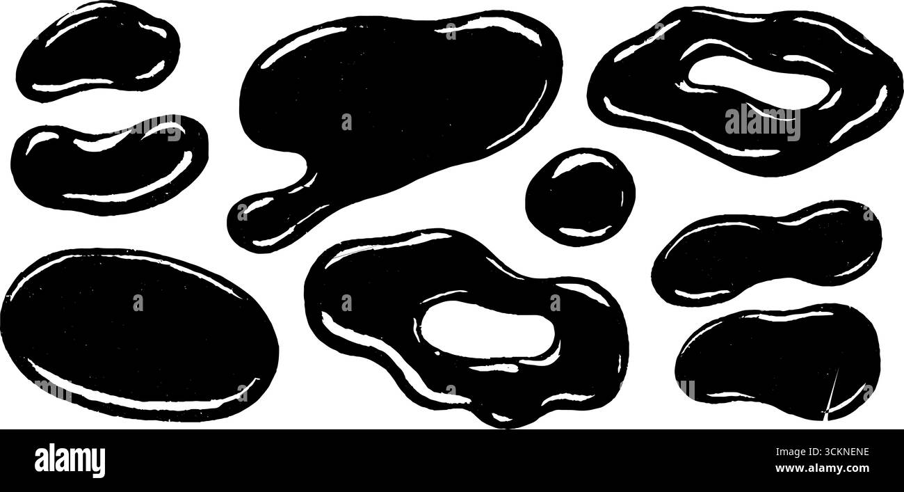 Collection de formes de blob organiques gravées pour des projets de design et d'art. Illustration de Vecteur