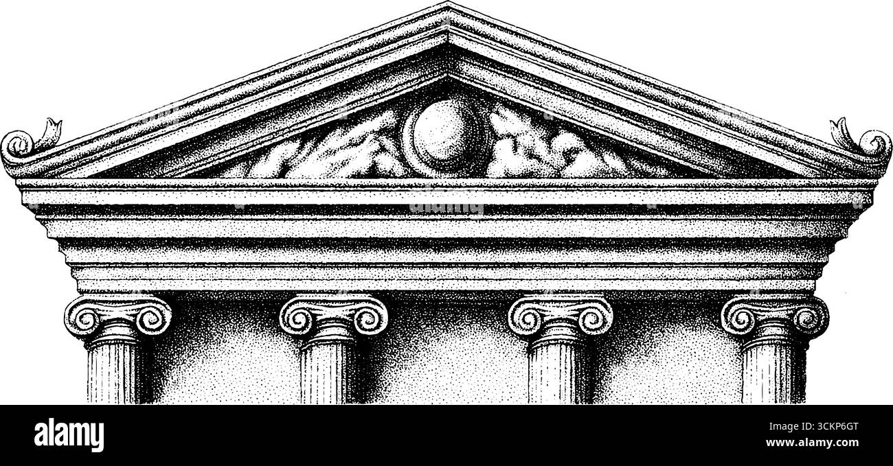 Fragment de frise de temple grec ancien avec des métopes pour l'inspiration de conception historique. Illustration de Vecteur