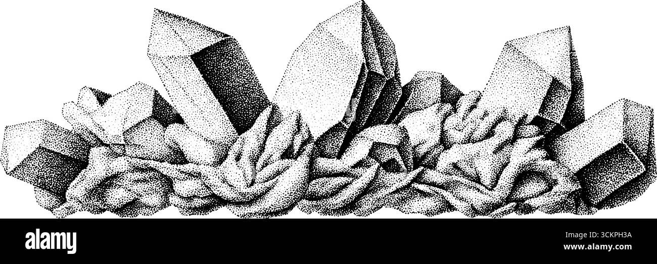 Éclats polygonaux complexes formant un dessin abstrait cristallin pour l'art et la décoration. Illustration de Vecteur