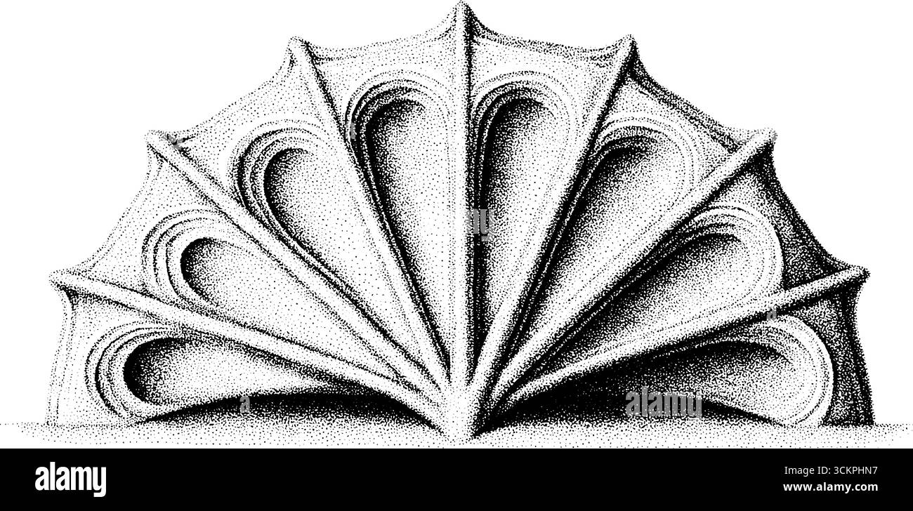 Détail architectural de la voûte cannelée et de la nervure quadripartite. Illustration de Vecteur