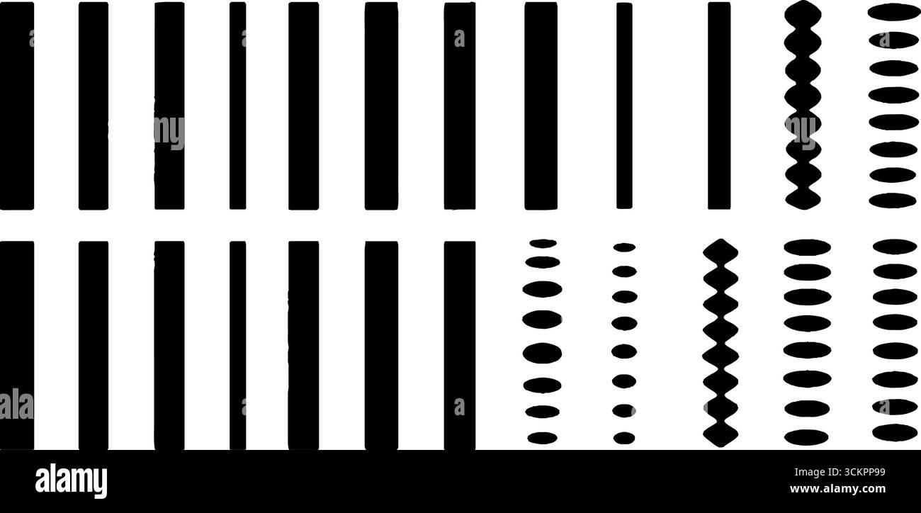 Motif de séquence de code binaire abstrait avec des lignes et des formes à fort contraste pour les projets de conception modernes. Illustration de Vecteur
