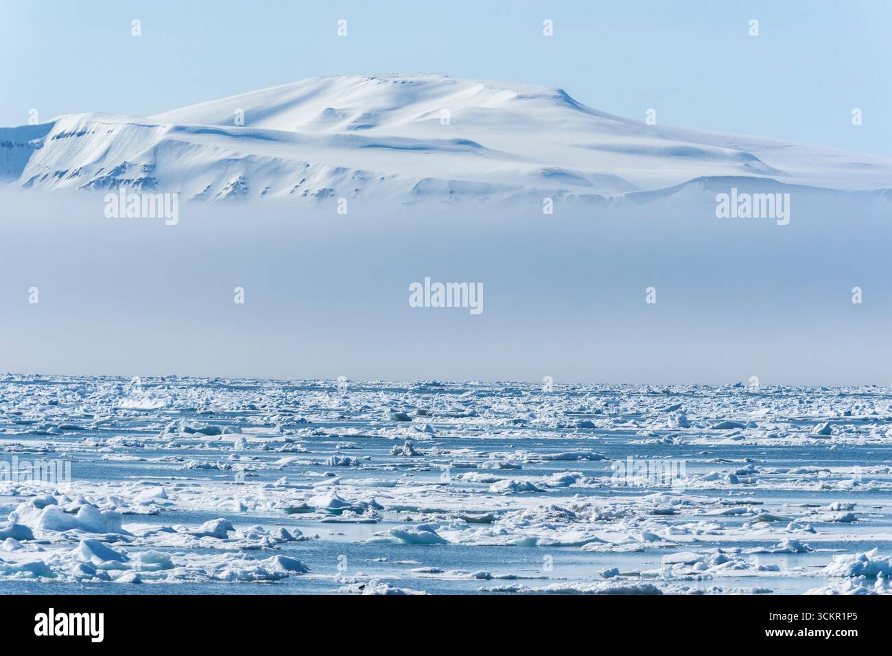Paysage de glace de mer autour de Svalbard, Norvège, Europe, 28 juin 2025 Banque D'Images