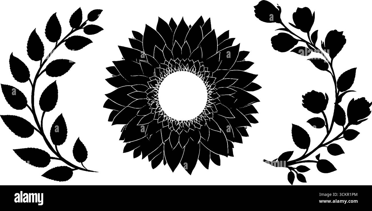 Élégance botanique avec mandala en spirale et tourbillons de vigne feuillus pour les projets de design. Illustration de Vecteur