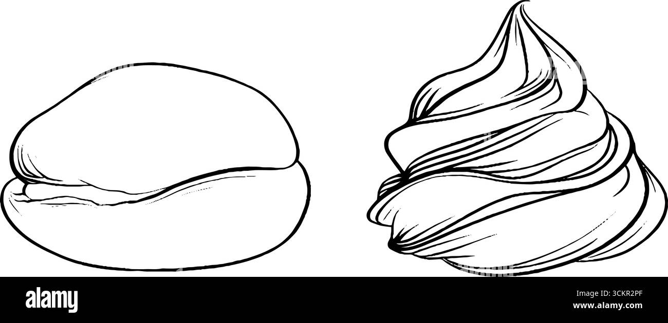 Ensemble de dessins au trait avec scone et cuillère à confiture pour des inspirations de pâtisserie. Illustration de Vecteur Ensemble de dessins au trait avec scone et cuillère à confiture pour des inspirations de pâtisserie. Illustration de Vecteur