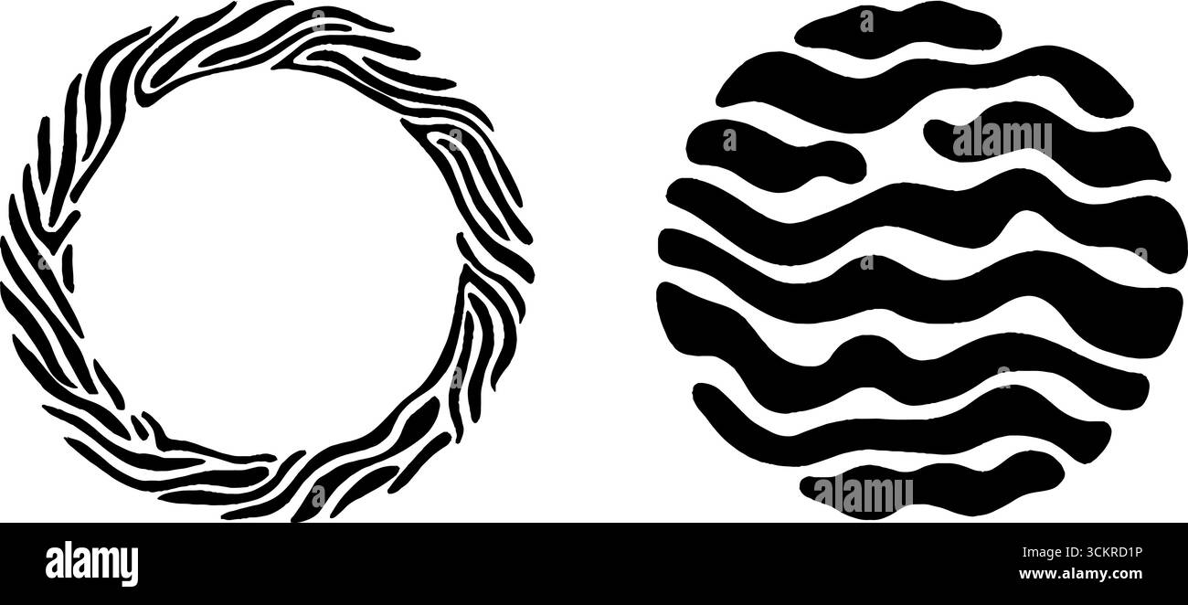 Fenêtre circulaire abstraite et cadre en mosaïque pour un décor moderne. Illustration de Vecteur