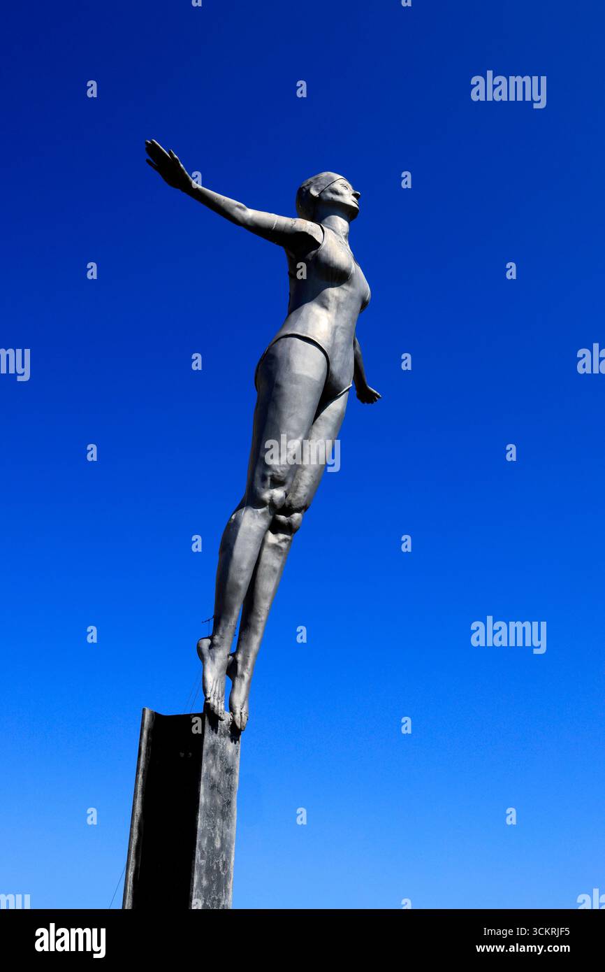 The Diving belle statue, Scarborough South Bay, Yorkshire, Angleterre, Royaume-Uni Banque D'Images