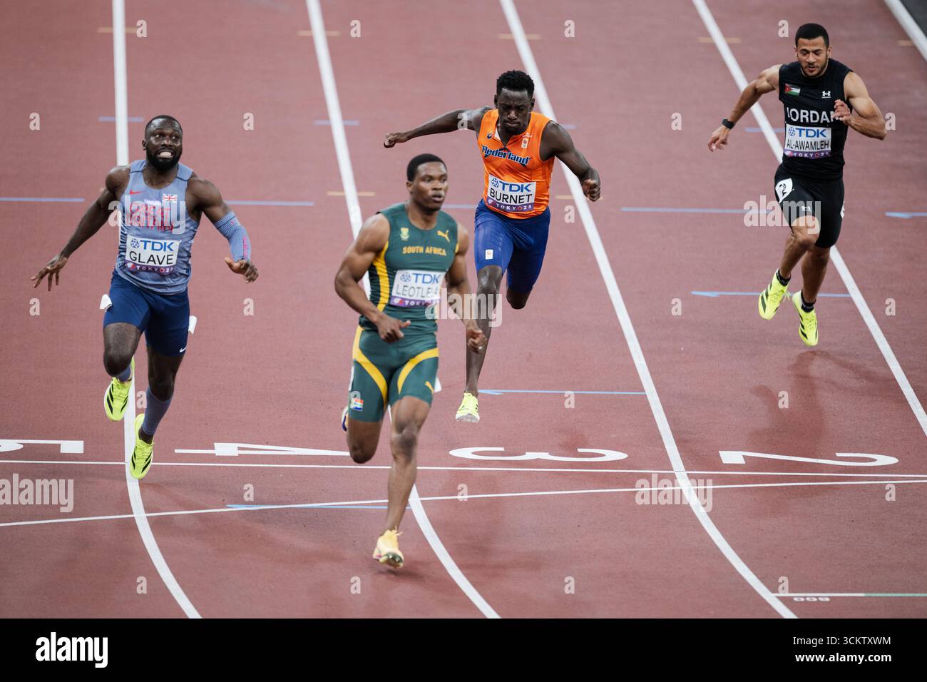 Taymir Burnet des pays-Bas lors du 100m hommes - Round 1 le jour 1 au stade national du Japon le 13 septembre 2025 à Tokyo, Japon. (Crédit : Andy Astfalck/MTB-photo/Alamy Live News) Banque D'Images