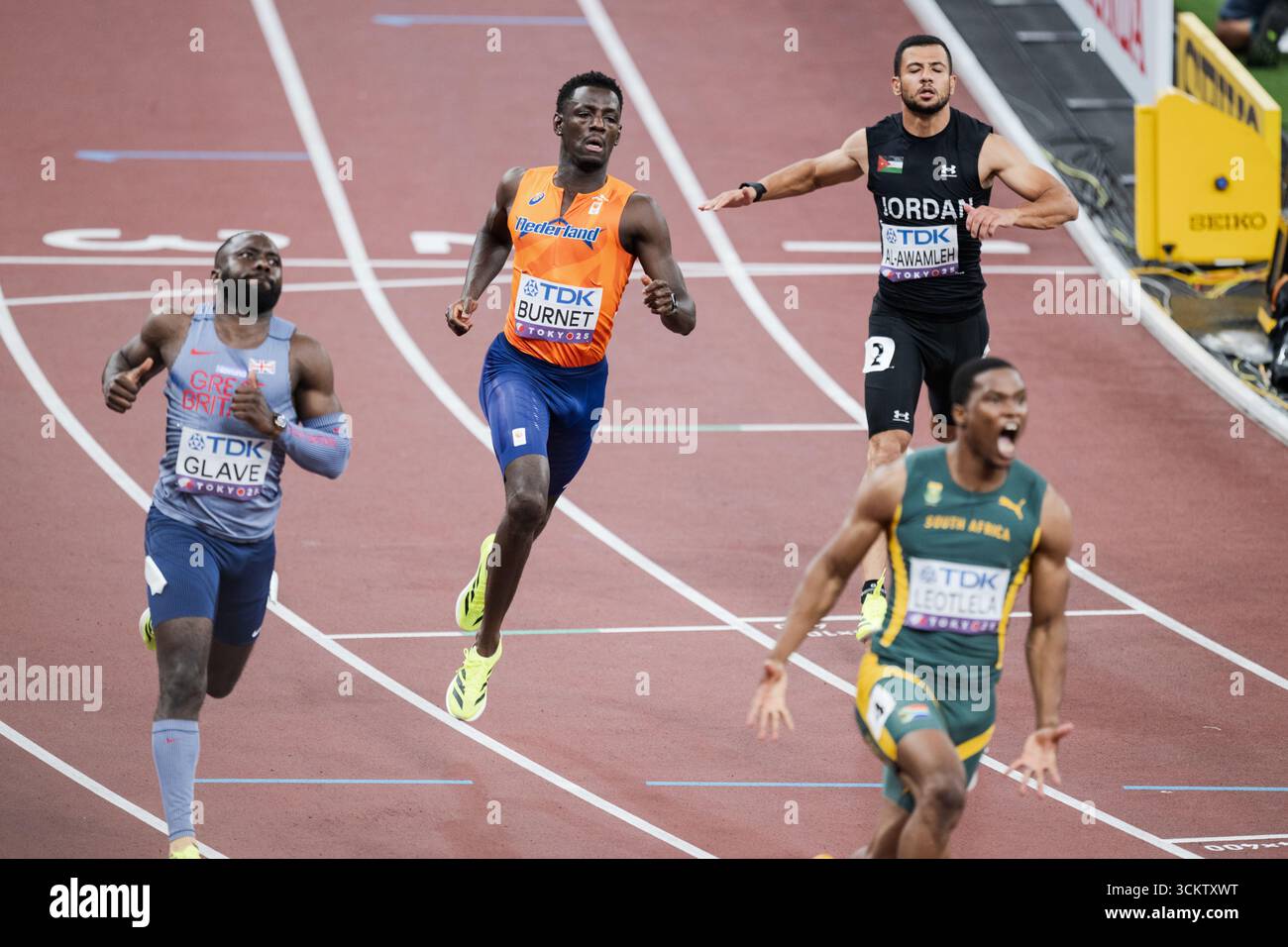 Taymir Burnet des pays-Bas lors du 100m hommes - Round 1 le jour 1 au stade national du Japon le 13 septembre 2025 à Tokyo, Japon. (Crédit : Andy Astfalck/MTB-photo/Alamy Live News) Banque D'Images