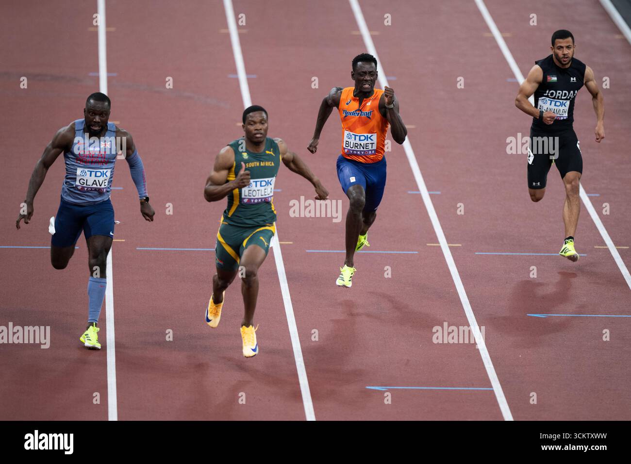 Taymir Burnet des pays-Bas lors du 100m hommes - Round 1 le jour 1 au stade national du Japon le 13 septembre 2025 à Tokyo, Japon. (Crédit : Andy Astfalck/MTB-photo/Alamy Live News) Banque D'Images