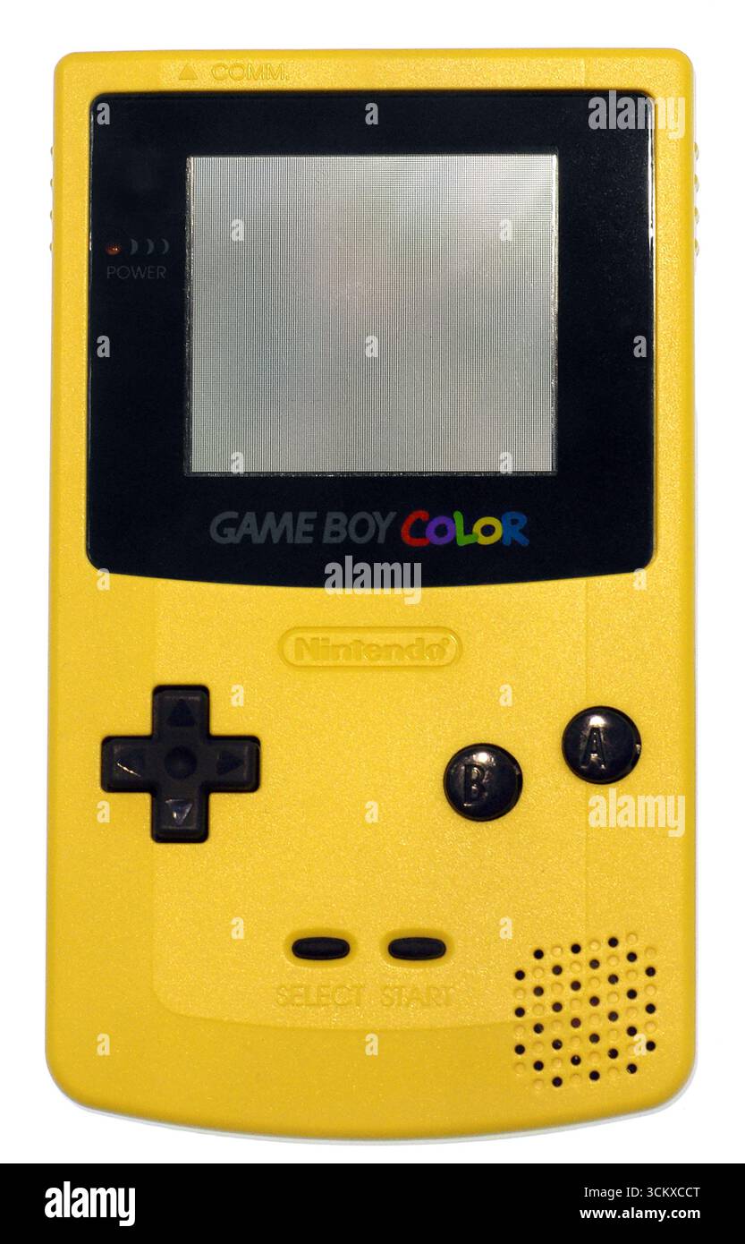 Yellow Game Boy Color par Nintendo Banque D'Images Yellow Game Boy Color par Nintendo Banque D'Images