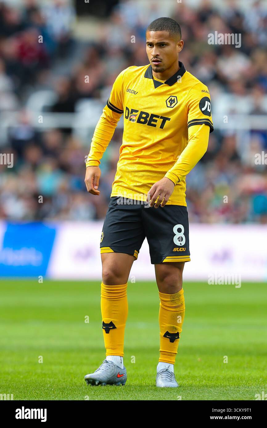 Newcastle, Royaume-Uni. 13 septembre 2025. João Gomes of Wolverhampton Wanderers lors du Newcastle United FC contre Wolverhampton Wanderers FC English premier League match au St.James' Park, Newcastle, Angleterre, Royaume-Uni le 13 septembre 2025 crédit : Lee Keuneke/Every second Media crédit : Every second Media/Alamy Live News Banque D'Images