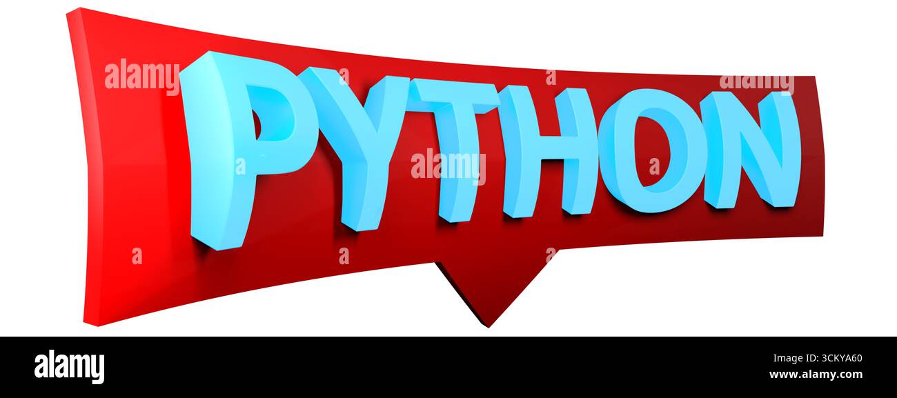 Signe PYTHON isolé sur fond blanc Banque D'Images