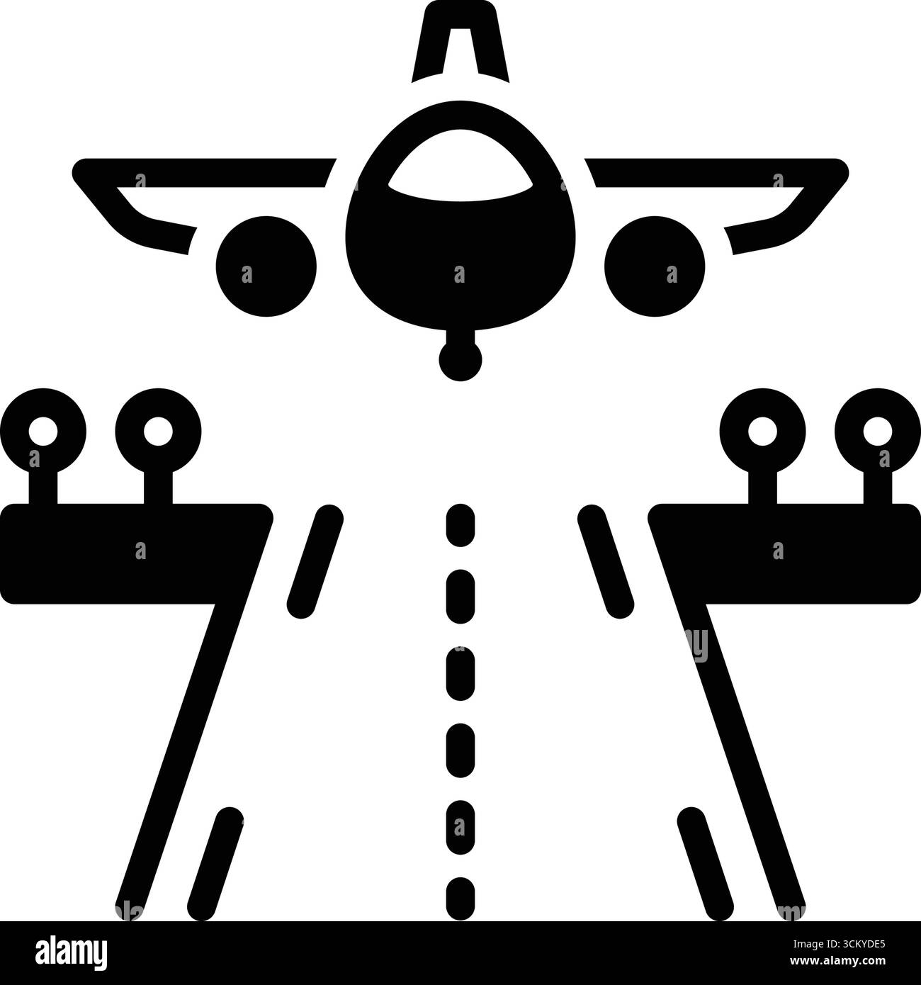 Icône pour l'atterrissage, avion Illustration de Vecteur Icône pour l'atterrissage, avion Illustration de Vecteur