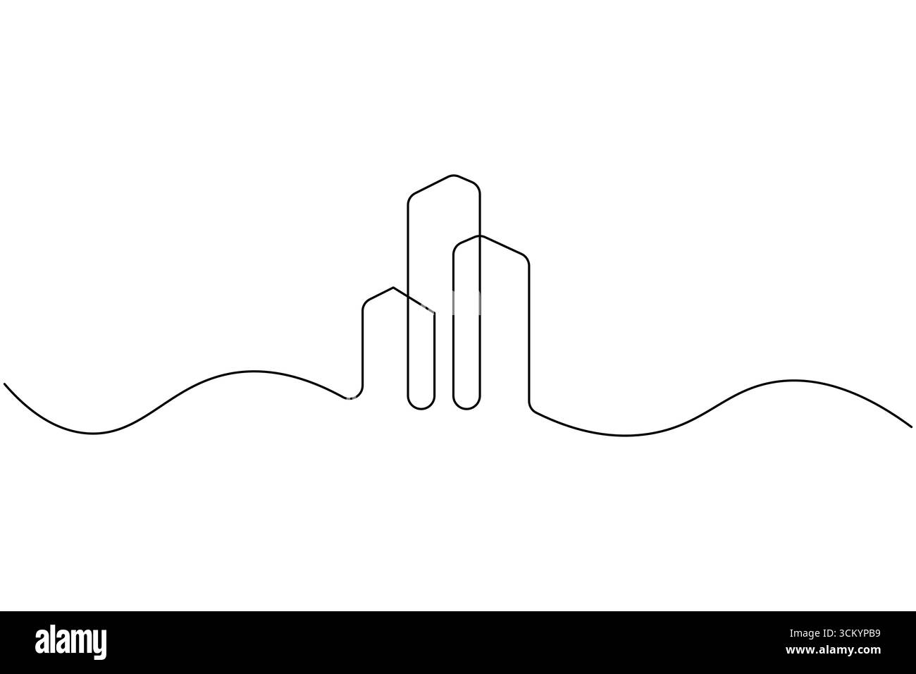 Contour minimaliste de tour de bureau dessin vectoriel simple Illustration de Vecteur