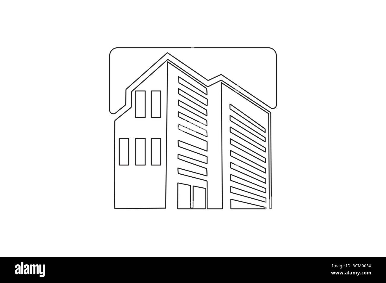 Contour minimaliste de tour de bureau dessin vectoriel simple Illustration de Vecteur