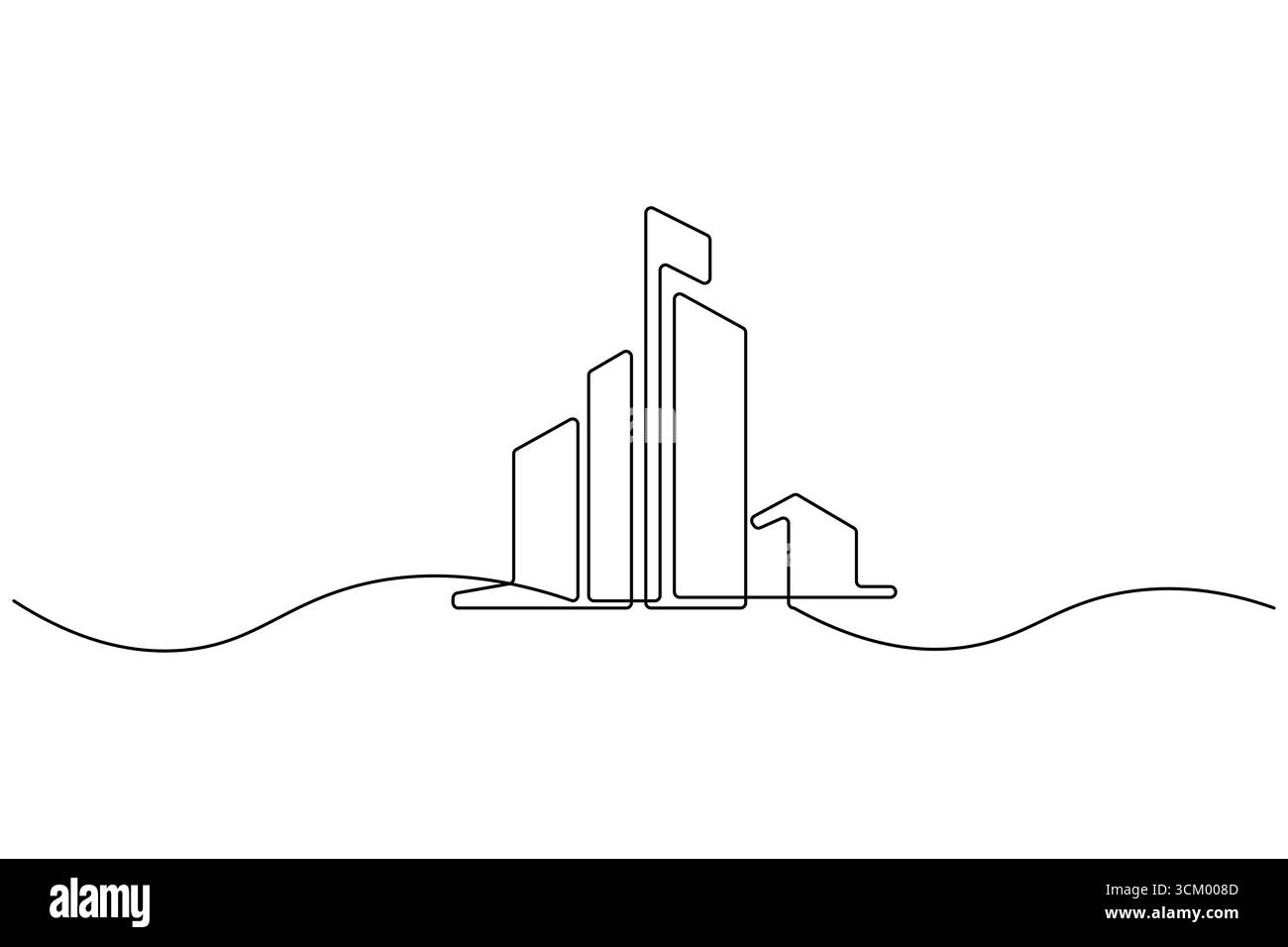 Contour minimaliste de tour de bureau dessin vectoriel simple Illustration de Vecteur