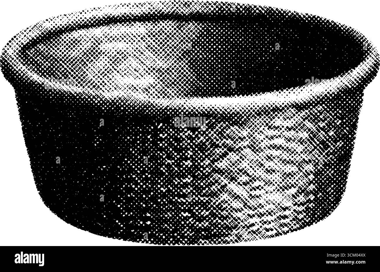 Jardinière à panier tissé boho avec design vintage à pois demi-teintes pour la décoration intérieure. Illustration de Vecteur