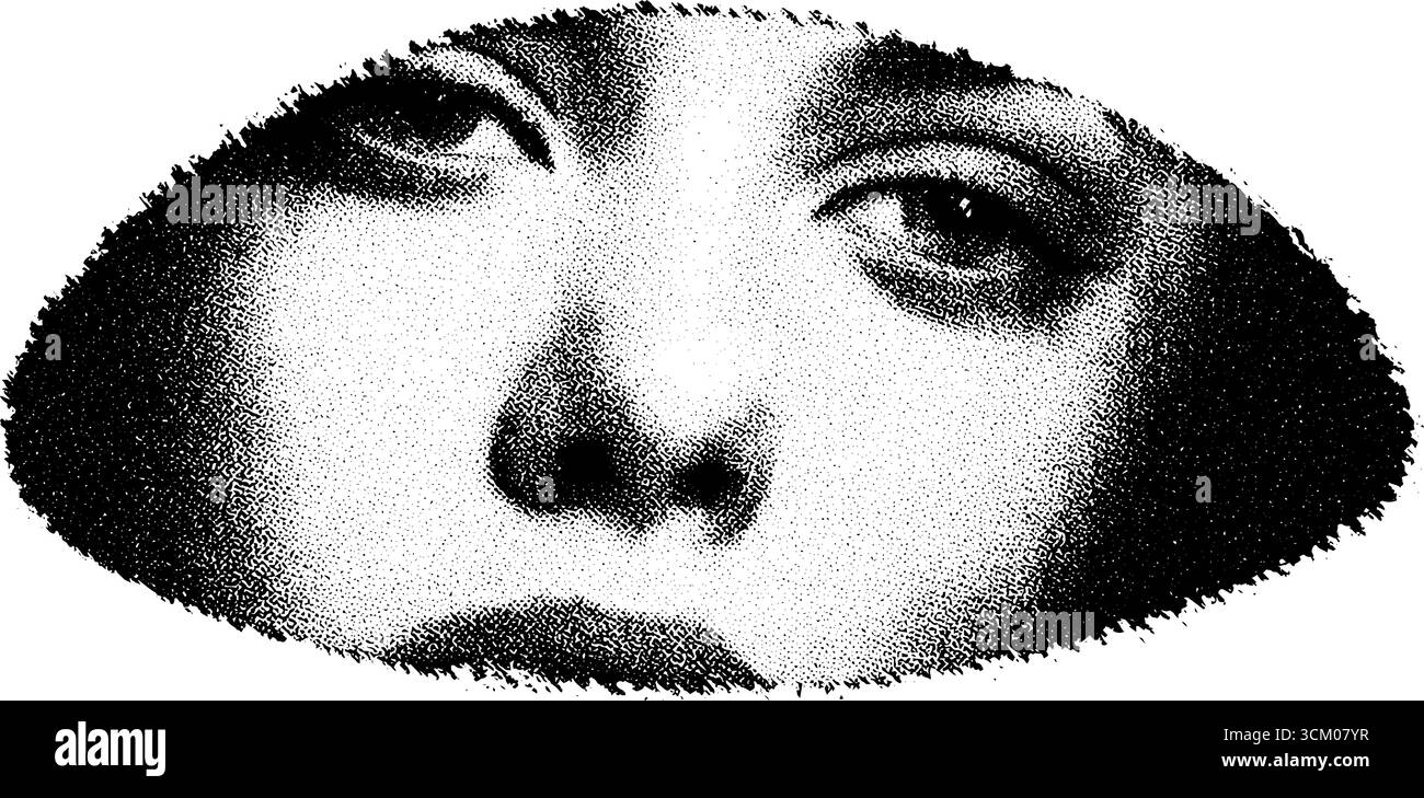 Punk esthétique déchiré page zine avec design vintage demi-teinte points. Illustration de Vecteur