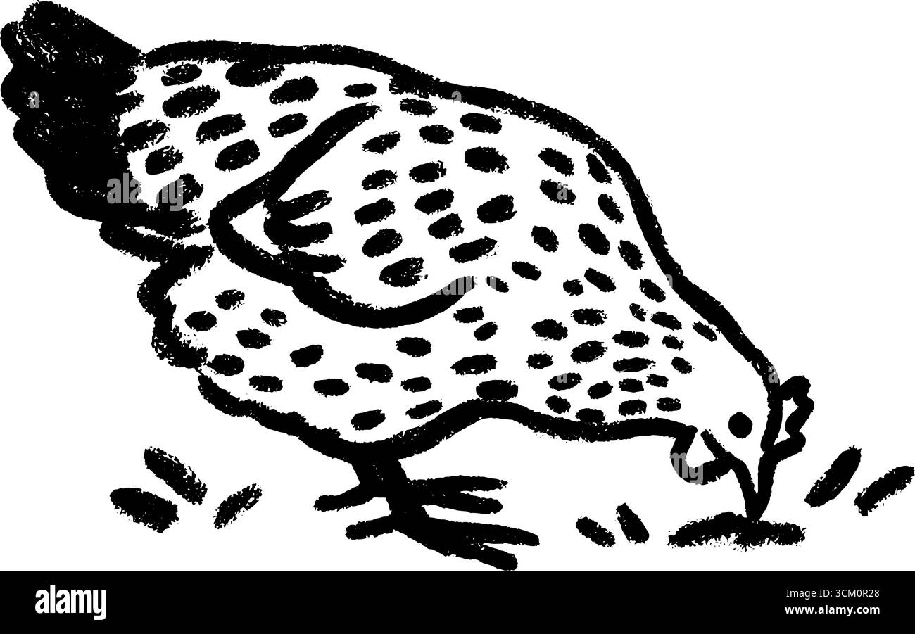 Croquis audacieux de poule picotant au sol pour un décor rustique de ferme. Illustration de Vecteur Croquis audacieux de poule picotant au sol pour un décor rustique de ferme. Illustration de Vecteur