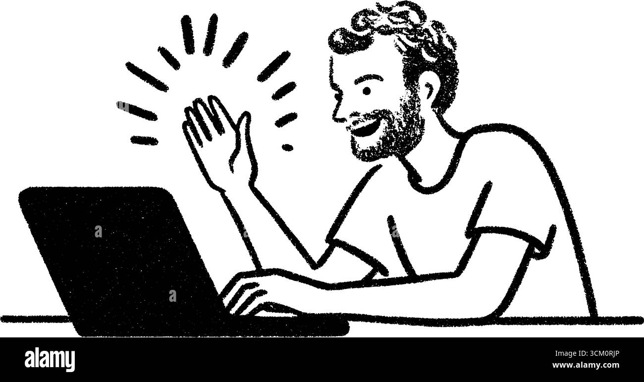 Interaction captivante avec le streaming en direct avec les spectateurs pour les dessins de médias numériques. Illustration de Vecteur