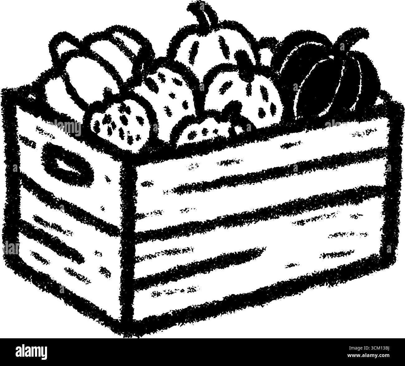 Récolte d'automne rustique : caisse en bois débordant de courges - parfait pour le décor de la ferme. Illustration de Vecteur Récolte d'automne rustique : caisse en bois débordant de courges - parfait pour le décor de la ferme. Illustration de Vecteur