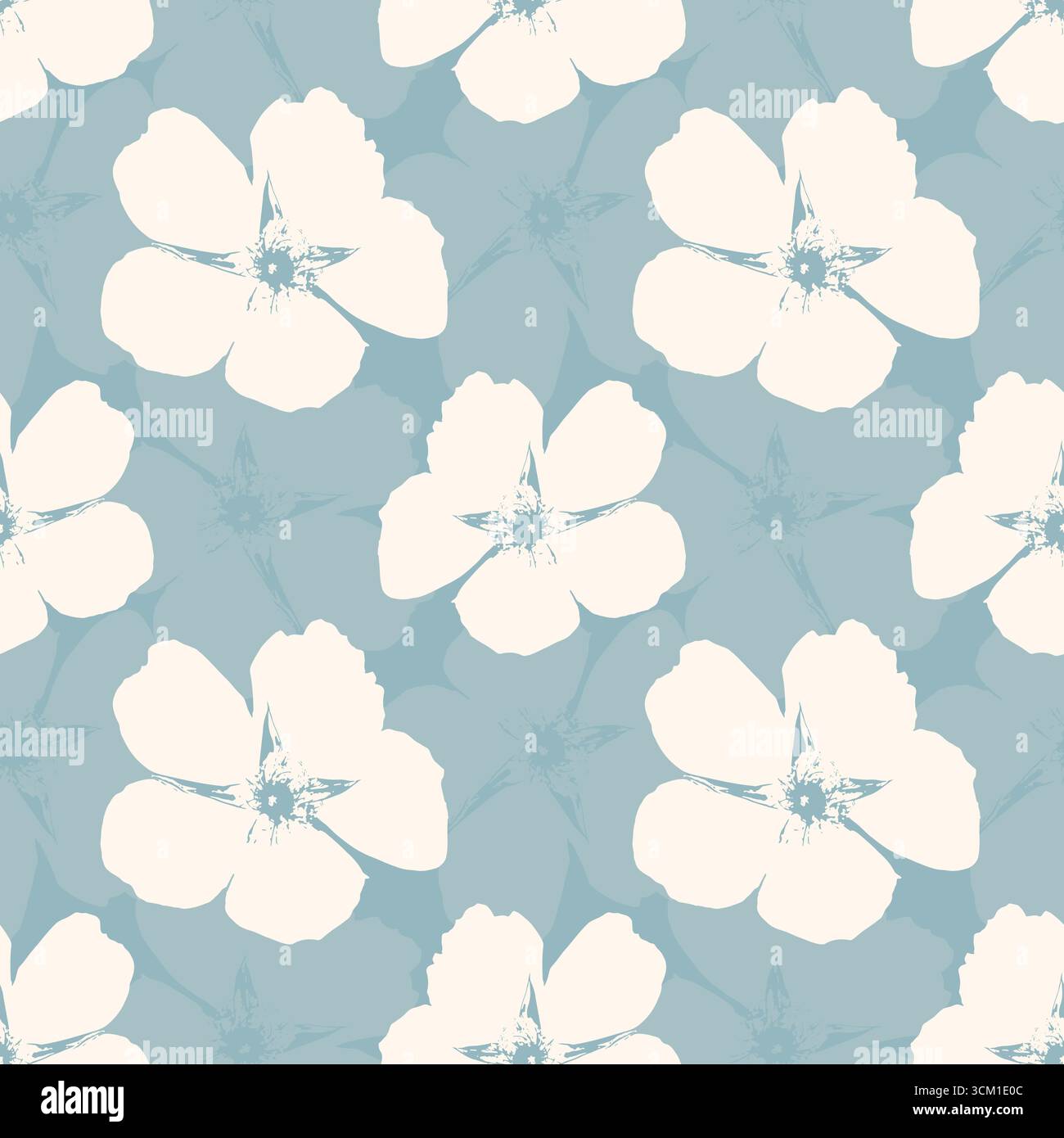 Motif de fleurs dans des couleurs pastel sur fond bleu clair. Silhouette empreinte rose fleurs de hanche. Textile. Illustration vectorielle Illustration de Vecteur