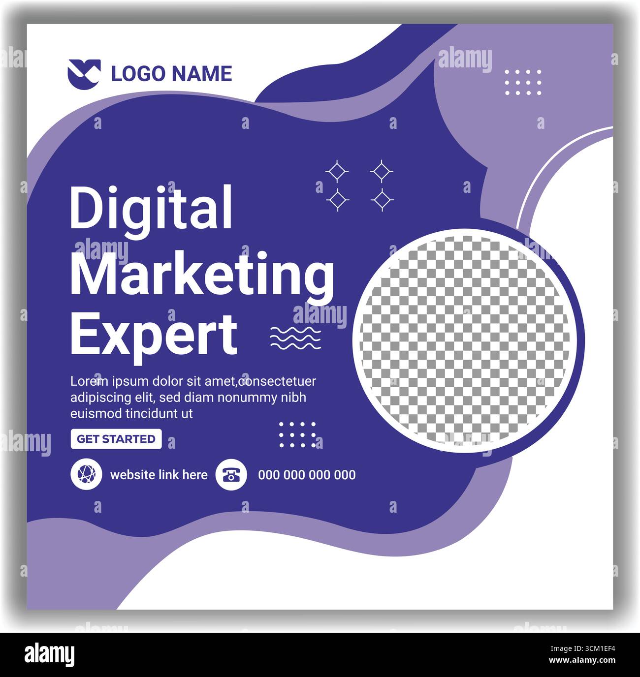 Professionnel Business Marketing Expert bannière de médias sociaux Corporate promotion en ligne modèle carré illustration vectorielle conception Illustration de Vecteur