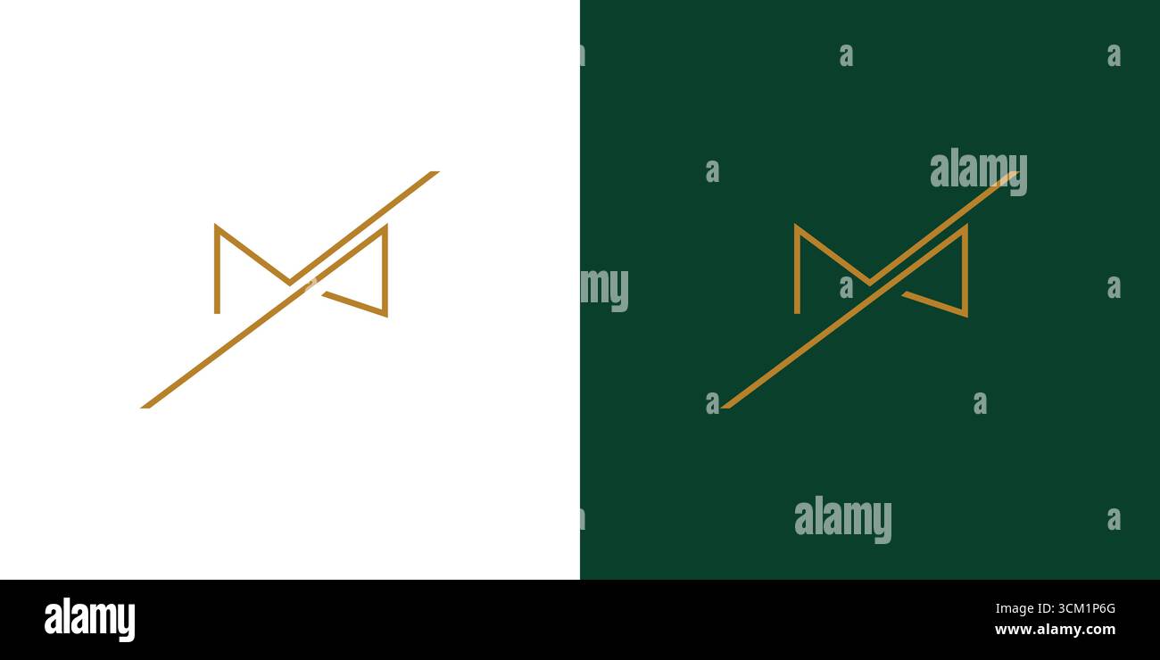Conception de logo initiale abstraite et élégante de la lettre ma Illustration de Vecteur