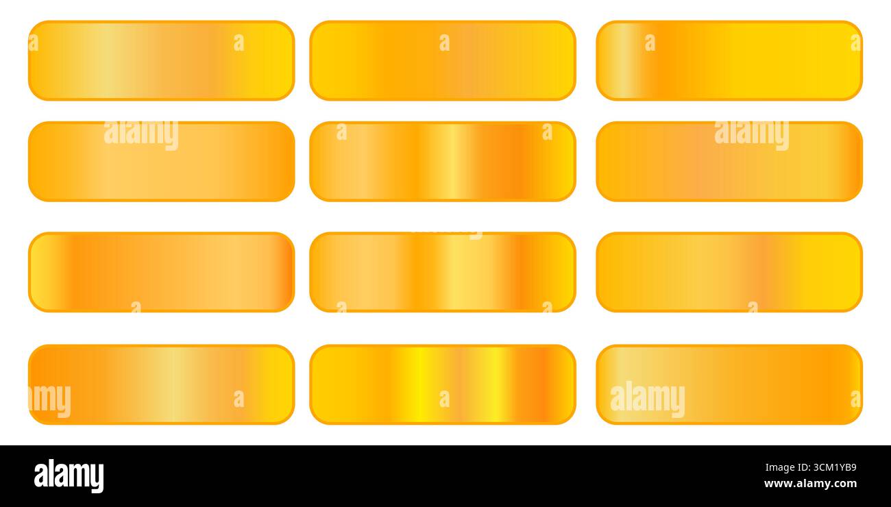 Collection de formes de texture dégradé doré. Illustration vectorielle. Illustration de Vecteur