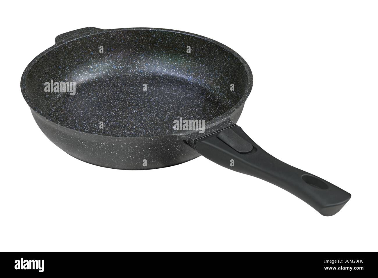 Poêle à frire ronde antiadhésive, isolée sur fond blanc Banque D'Images