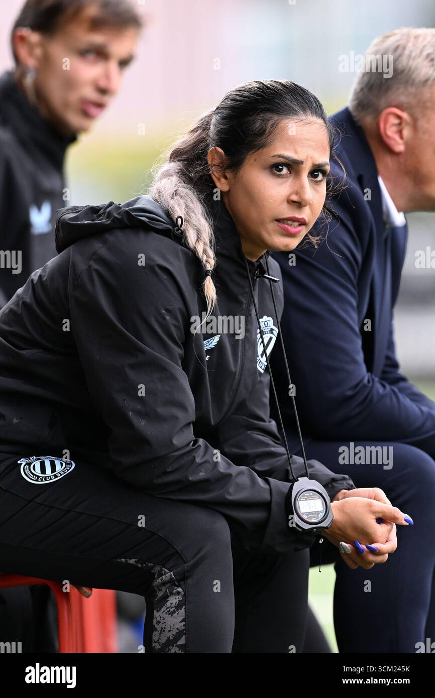 Aalter, Belgique. 13 septembre 2025. Ster Setareh Habibzadeh du Club Brugge photographié lors d'un match de football féminin entre le Club Brugge Dames YLA et le SV Zulte Waregem lors de la 2e journée de la saison 2025-2026 de la Super Ligue belge des femmes du Lotto, le samedi 13 septembre 2025 à Aalter, BELGIQUE . Crédit : Sportpix/Alamy Live News Banque D'Images