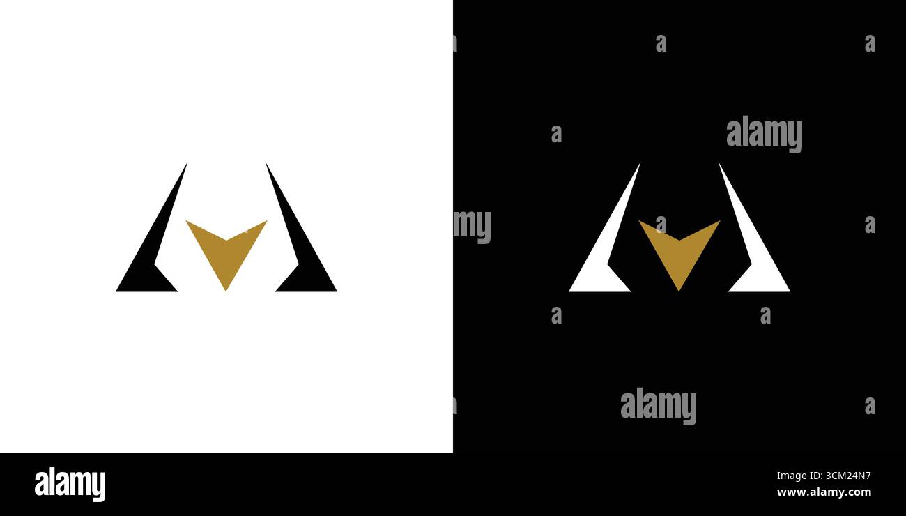 Design moderne et robuste avec logo lettre M Illustration de Vecteur