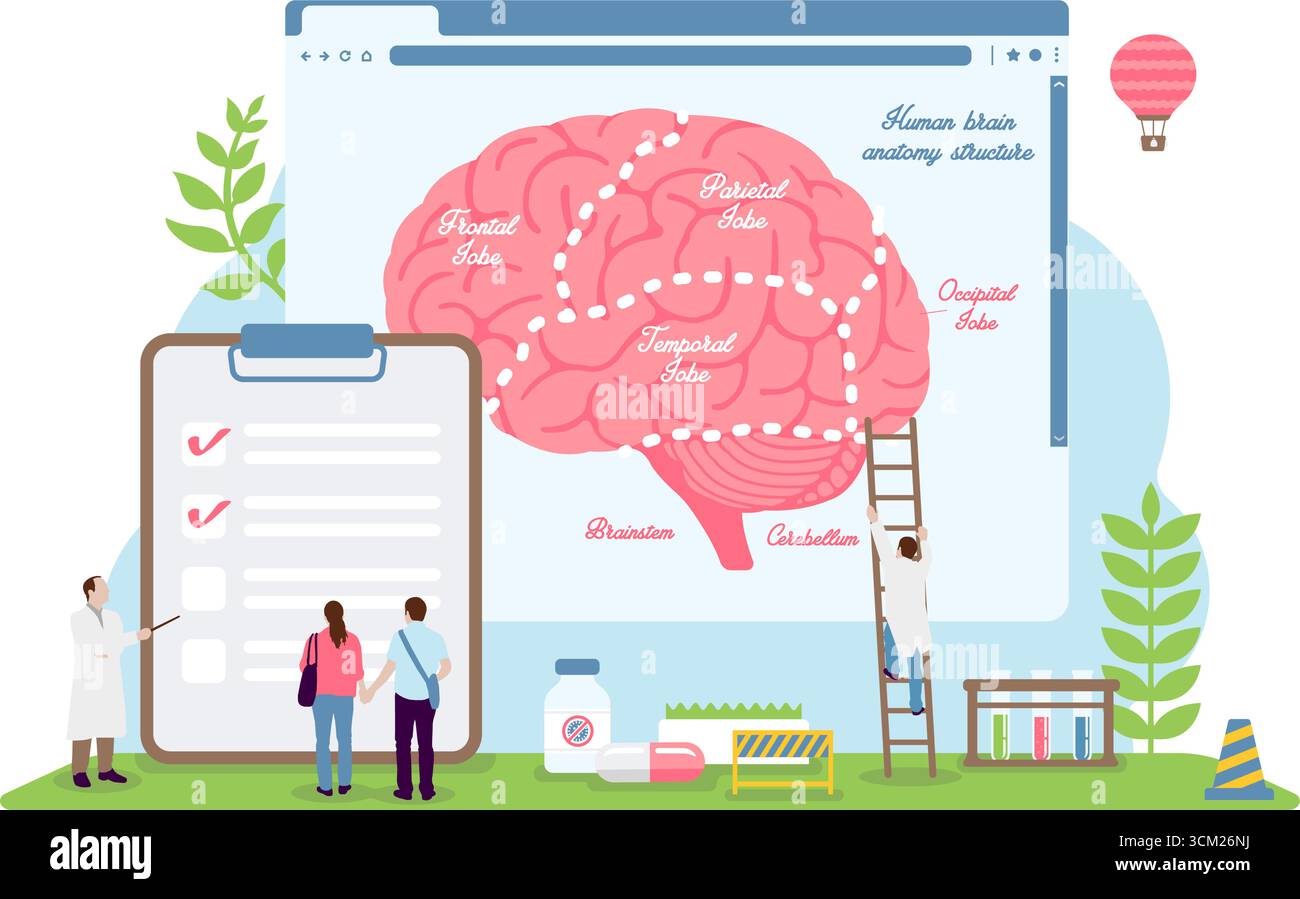 Illustration vectorielle médicale et médicale avec motif cérébral Illustration de Vecteur