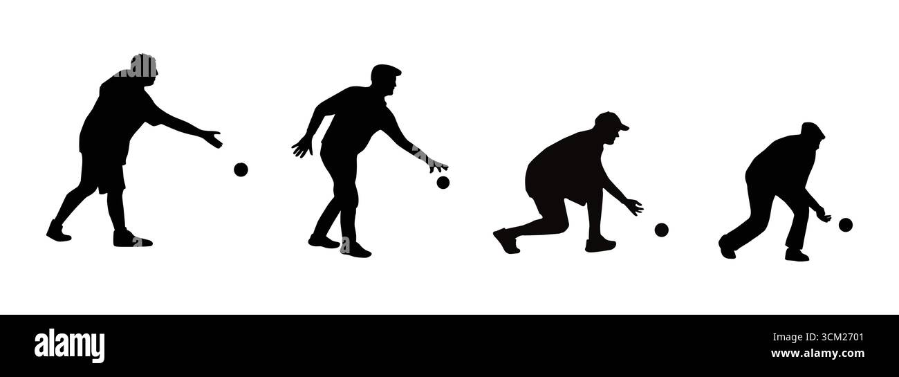 Silhouette de jeu de balle de Bocee Illustration de Vecteur