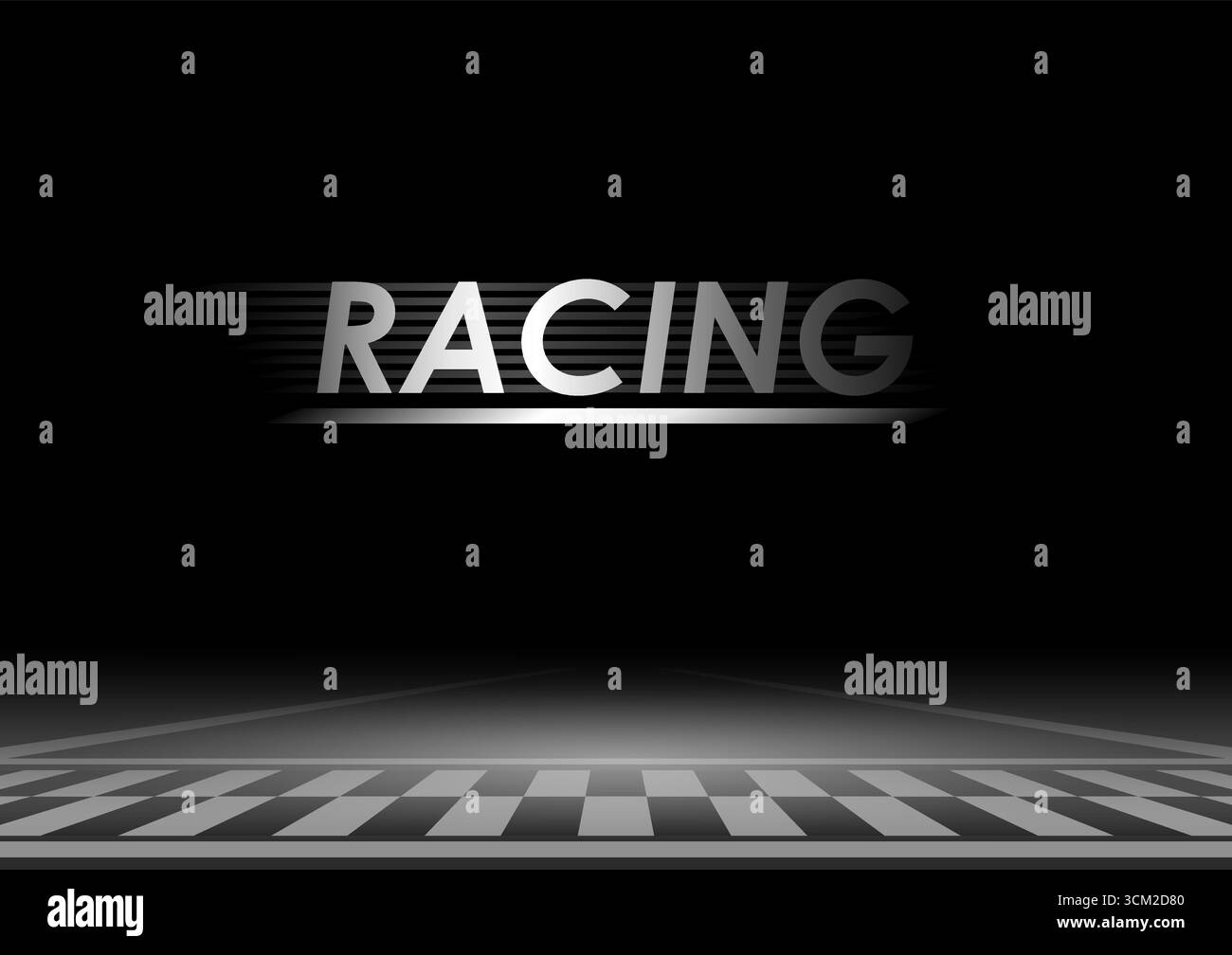 Fond de piste de course. Piste de course avec ligne de départ ou d'arrivée. Piste de karting. Piste de course. Illustration vectorielle. Illustration de Vecteur