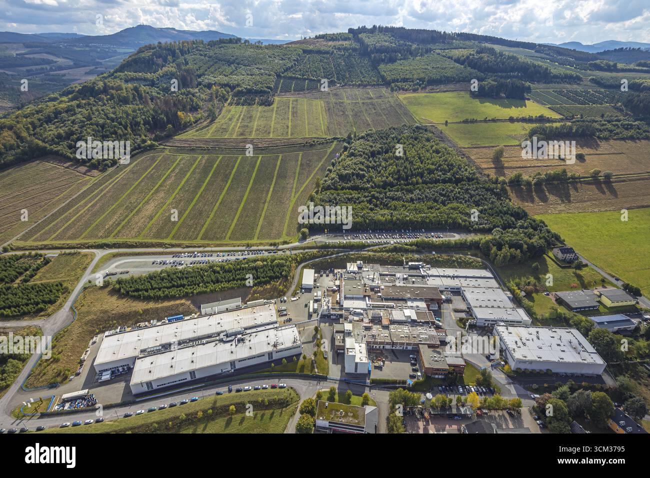 Photo aérienne, Tital GmbH Howmet Aerospace, Ostenberg, Bestwig, région de la Ruhr, Rhénanie du Nord-Westphalie, Allemagne, DE, Europe, entreprises commerciales, commerce Banque D'Images