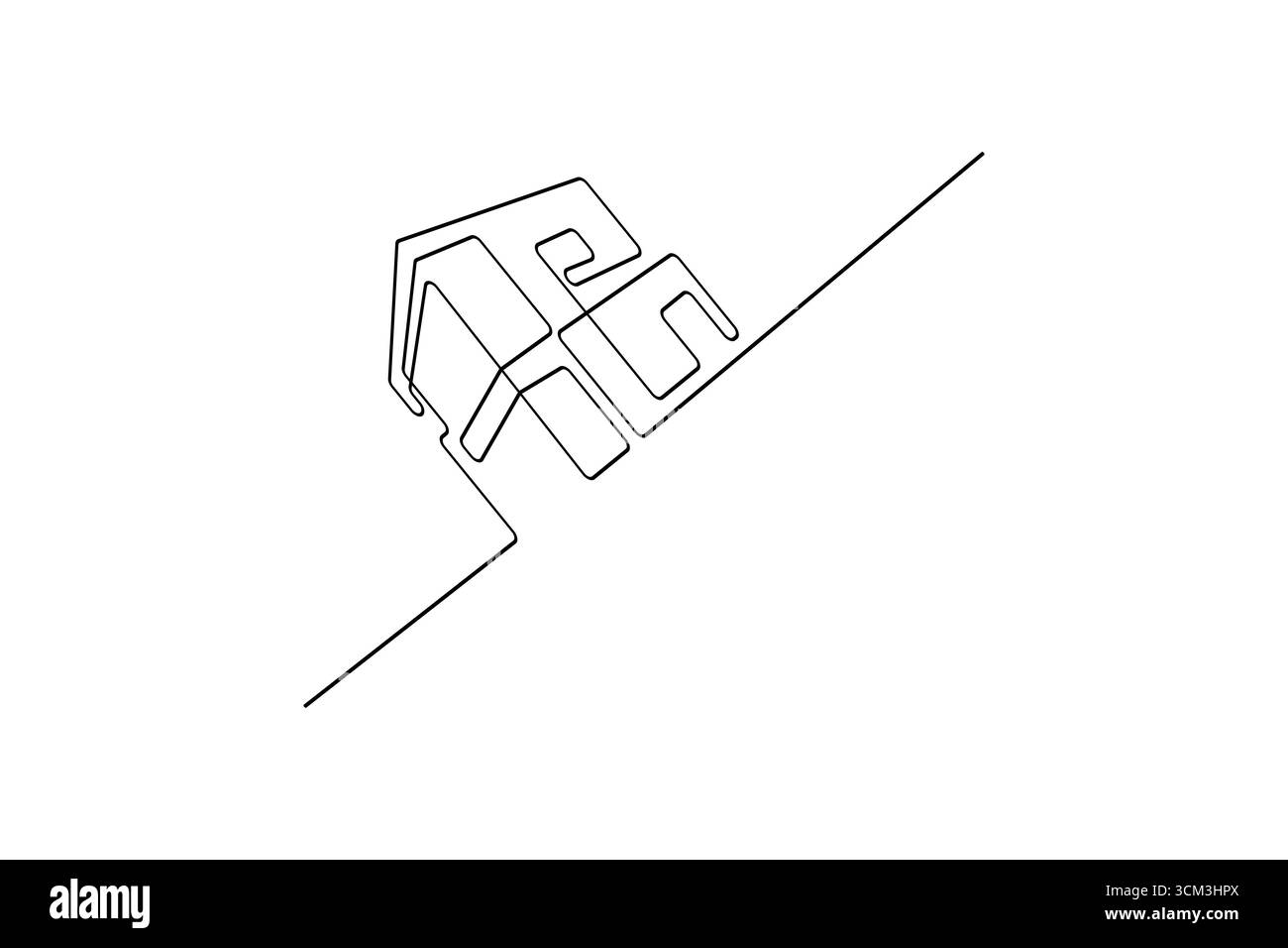 Dessin d'une ligne d'immeuble de bureaux contemporain Illustration de Vecteur