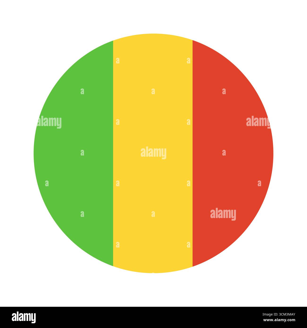 Mali rond drapeau du pays. Drapeau national du cercle du mali. République du Mali bouton de forme circulaire, badge, bannière. Illustration de Vecteur