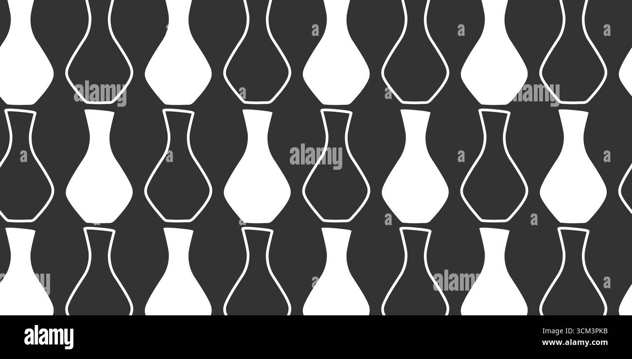Outline Wine Decanter Seamless Pattern Light on Dark Wine Related Content bannières Seamless Pattern. Illustration vectorielle isolée cartes de menu thématiques d'alcool, affiche ou bannière, affichage de dépliants, étiquettes Illustration de Vecteur
