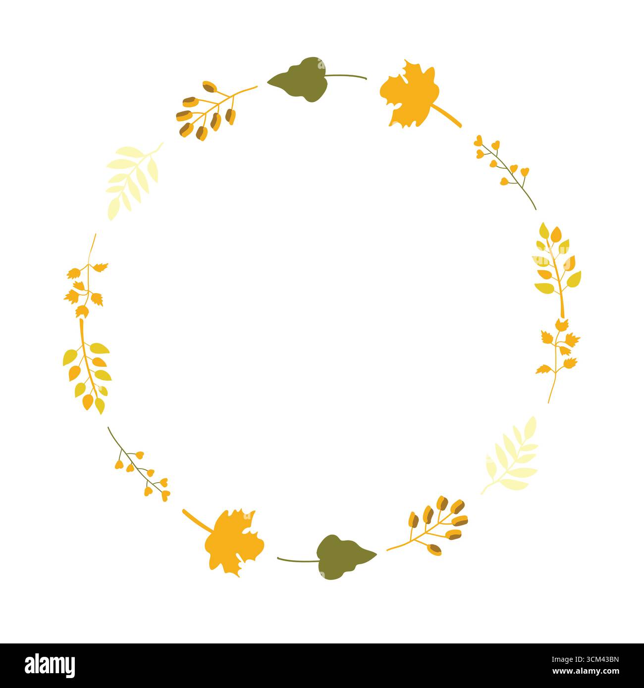 Cadre décoratif vectoriel fabriqué à partir de feuilles d'automne. Illustration de Vecteur