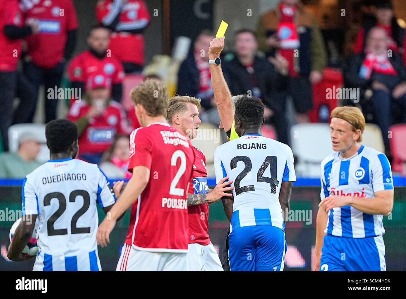 Silkeborg, Danemark. 14 septembre 2025. Superligakampen mellem Silkeborg IF og OB paa JYSK Park i Silkeborg soendag den 14. septembre 2025. Crédit : Ritzau/Alamy Live News Banque D'Images